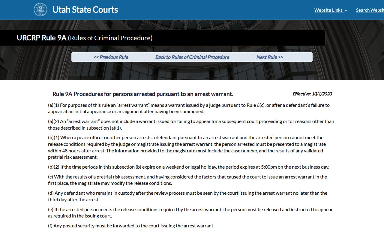 Utah Rule 9A release and magistrate-review provisions