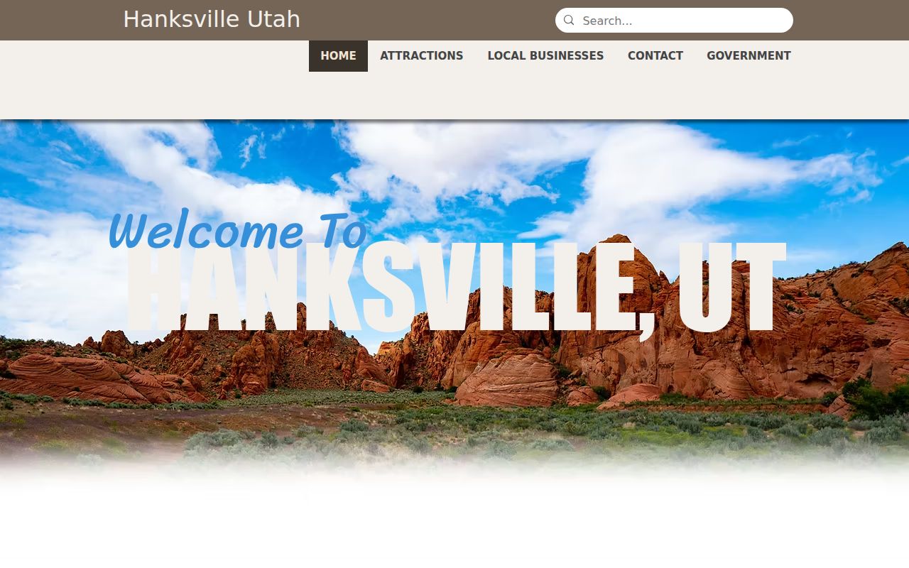 Hanksville official town site showing local office information
